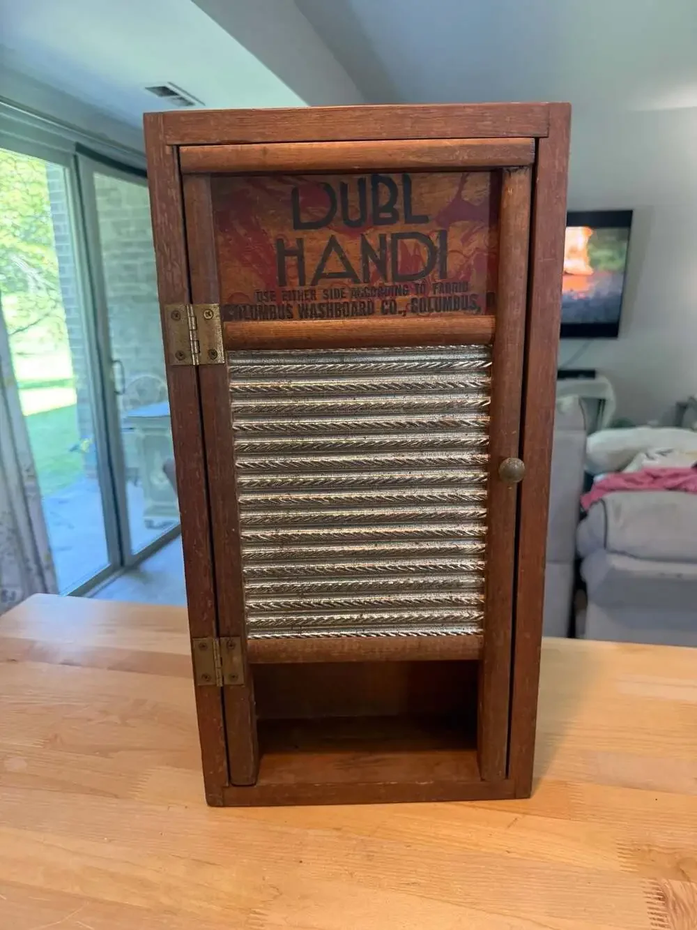 Vintage Dubl Handi Columbus Washboard Wall Mounted Cabinet Storage Box
